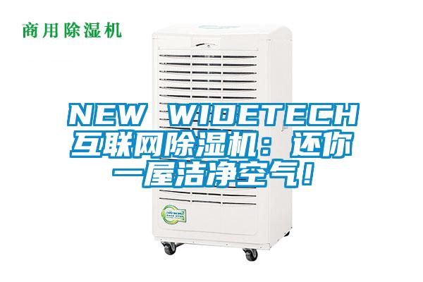 NEW WIDETECH互聯(lián)網(wǎng)除濕機(jī)：還你一屋潔凈空氣！